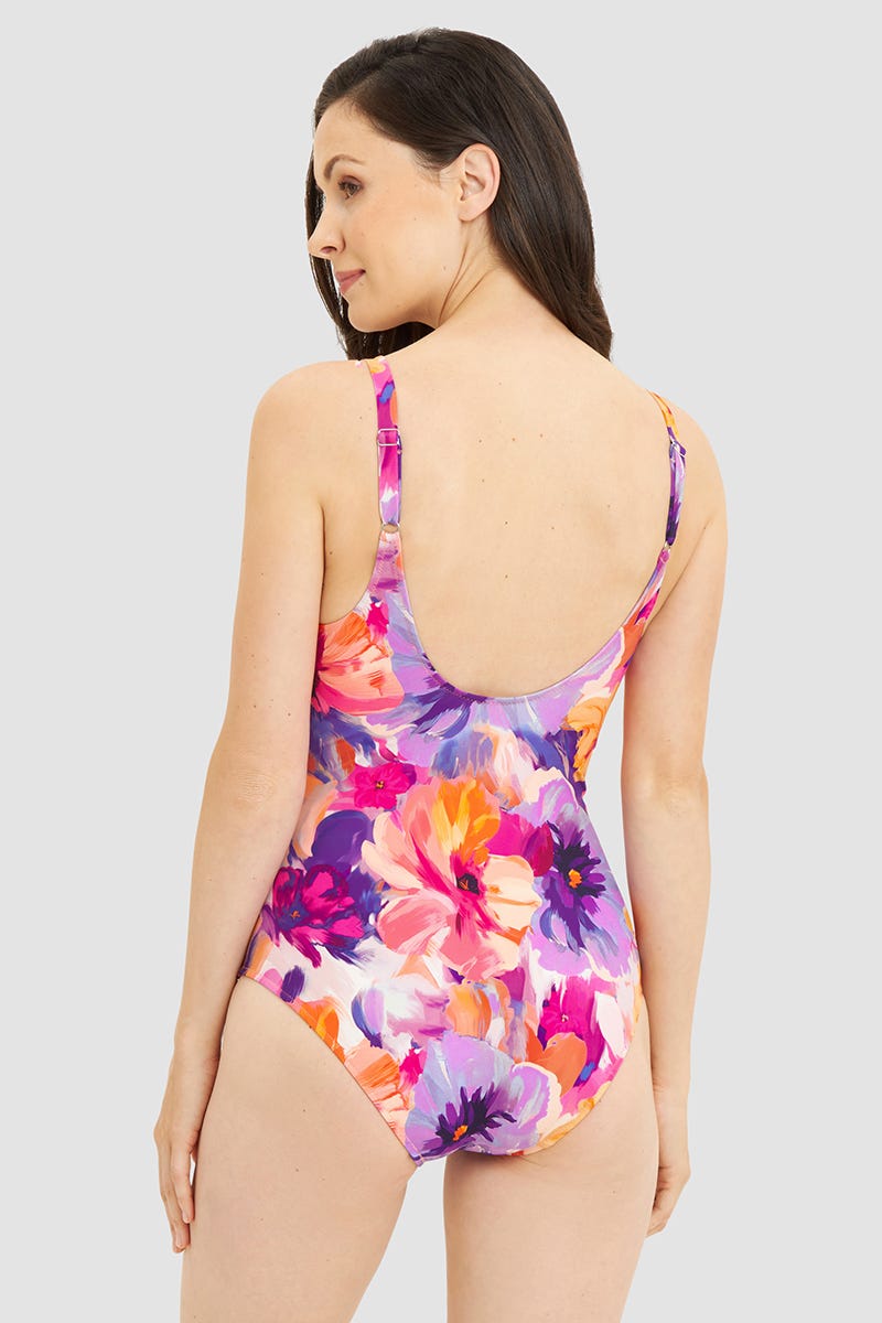 Rückansicht von Badeanzug im Blumendruck Art-Style