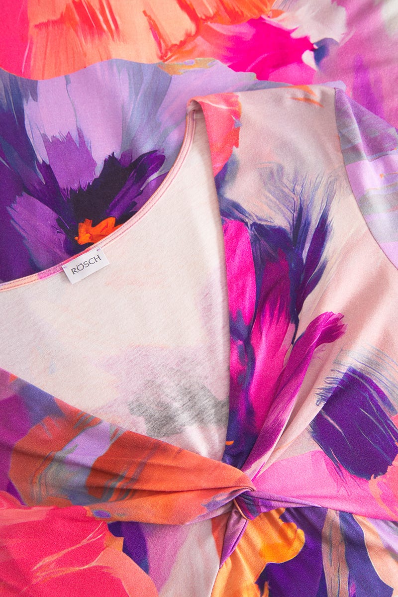 Detailbild 1 von Strandkleid Kurzarm im Blumendruck Art-Style Viskose/Elasthan