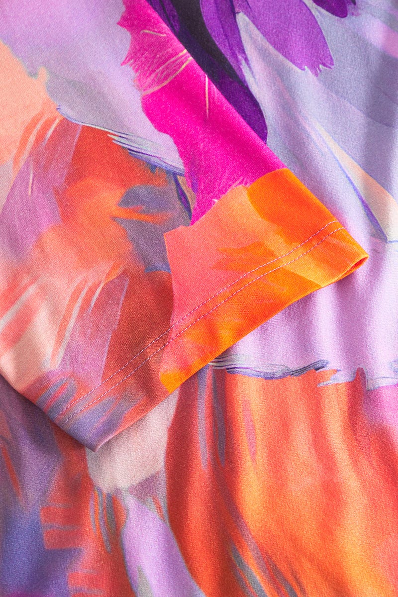 Detailbild 3 von Strandkleid Kurzarm im Blumendruck Art-Style Viskose/Elasthan