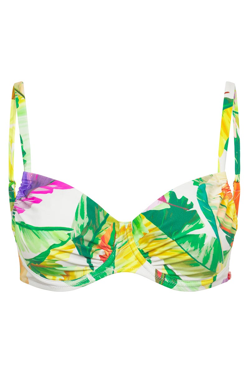 Hollowbild von Bikini Top Bügel im tropischen Blätter-Druck