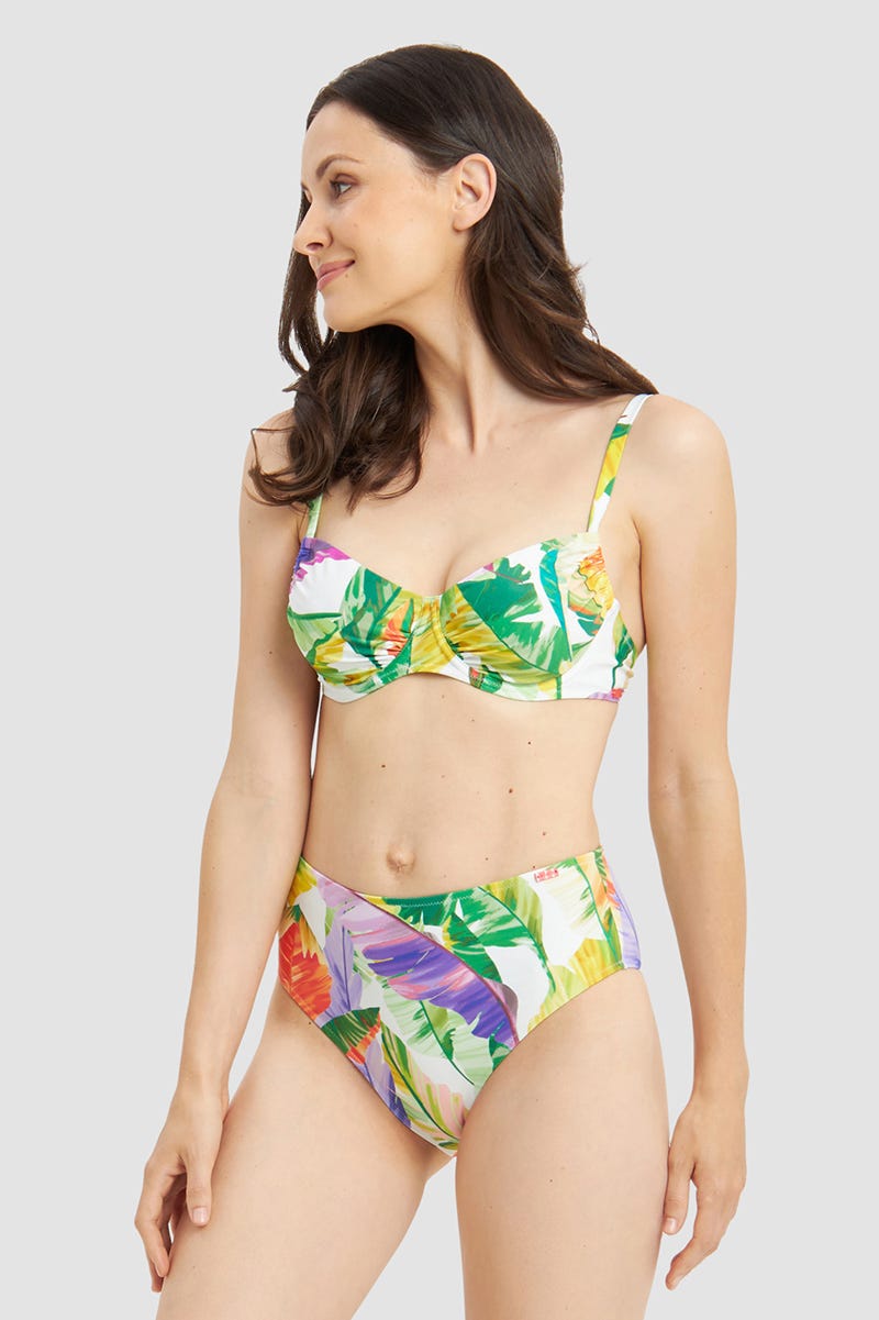 Detailbild 1 von Bikini Top Bügel im tropischen Blätter-Druck