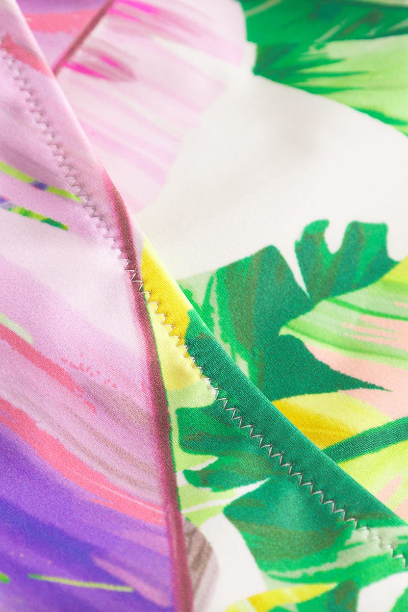 Detailbild 3 von Bikini Hose High Waist im tropischen Blätter-Druck