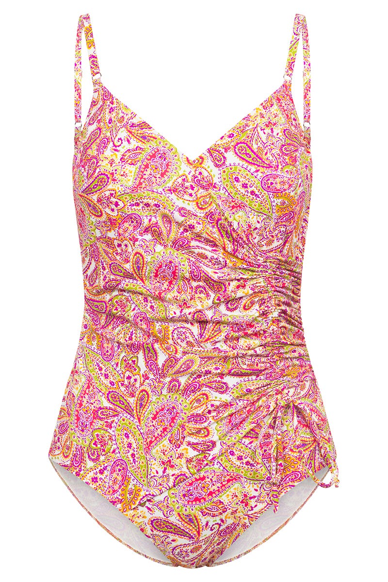 Hollowbild von Badeanzug im sommerlichen Paisley-Druck