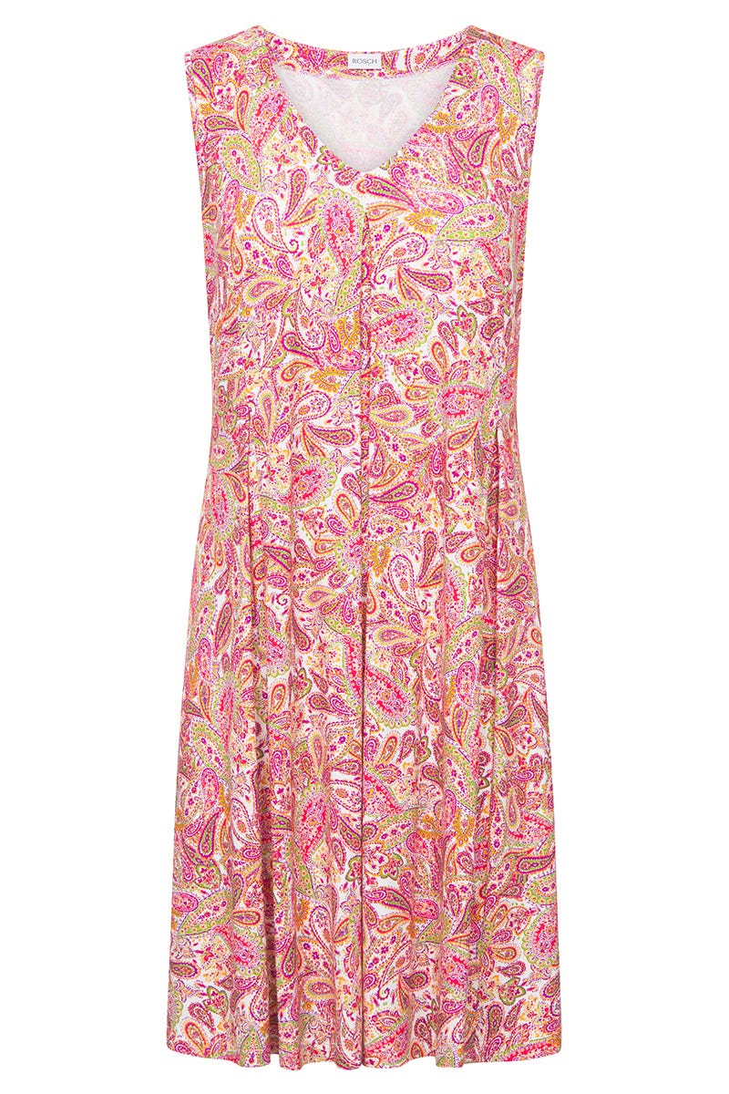 Hollowbild von Strandkleid Ärmellos im sommerlichen Paisley-Druck