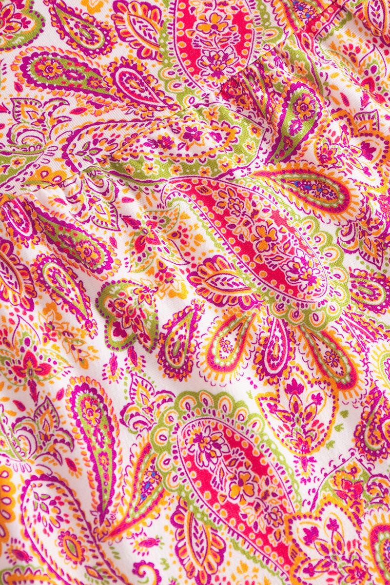 Detailbild 2 von Strandkleid Kurzarm im sommerlichen Paisley-Druck