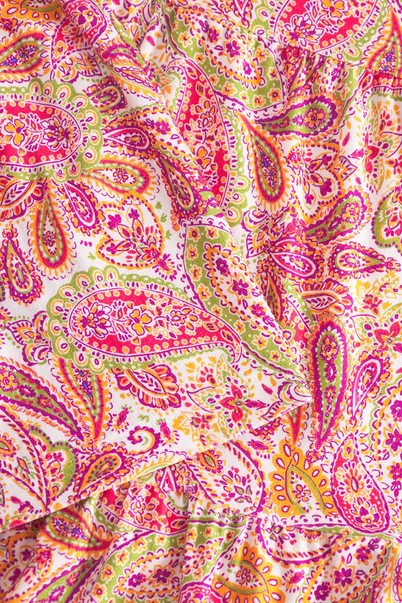 Detailbild 3 von Strandkleid Kurzarm im sommerlichen Paisley-Druck