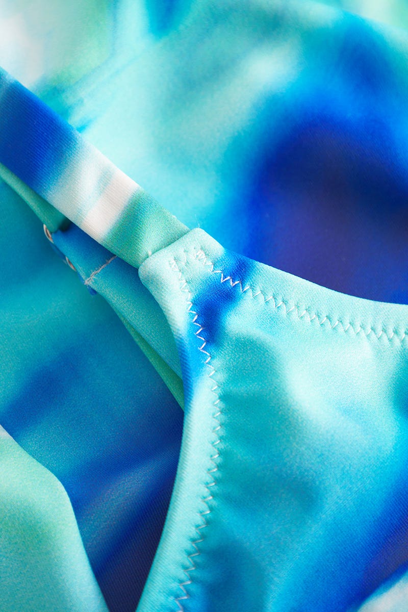 Detailbild 1 von Bügel-Badeanzug im Batik-Style Meeresblau