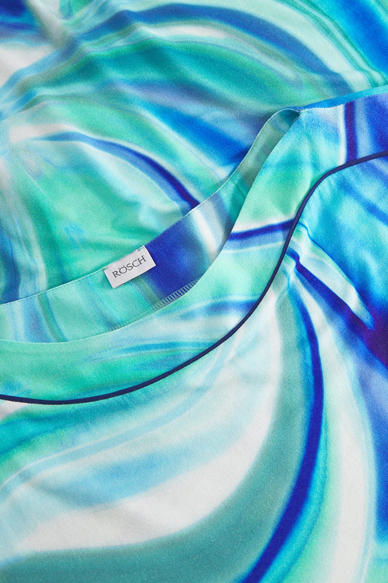 Detailbild 1 von Standkleid Kurzarm im Batik-Style Meeresblau