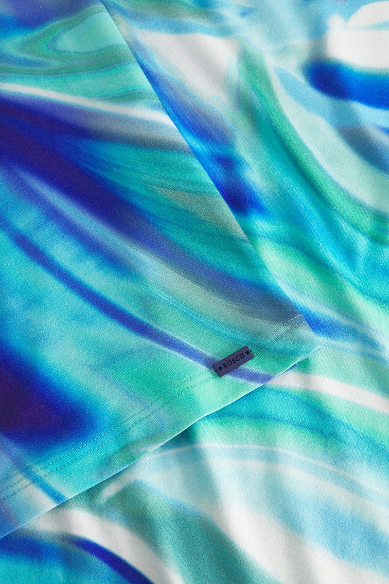 Detailbild 2 von Standkleid Kurzarm im Batik-Style Meeresblau