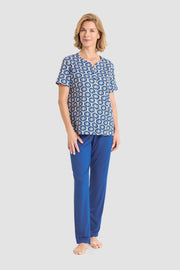 Frontalbild von Rösch Pyjama Lang, Kurzarm