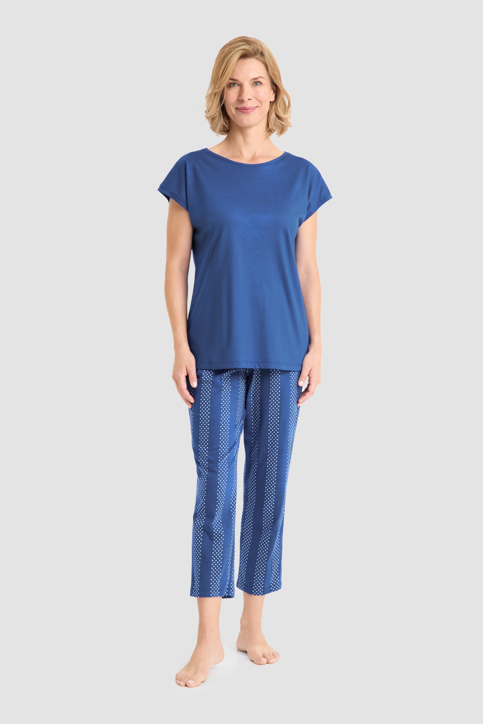 Frontalbild von Rösch 7/8-Pyjama, Kurzarm