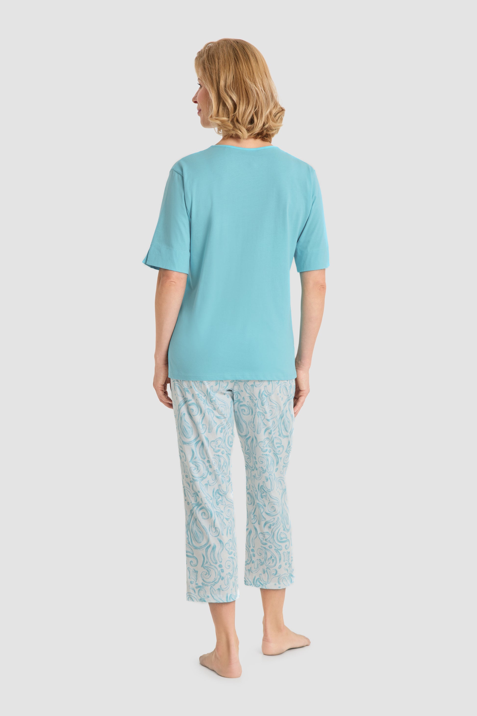 Rückansicht von Rösch 7/8-Pyjama, Kurzarm