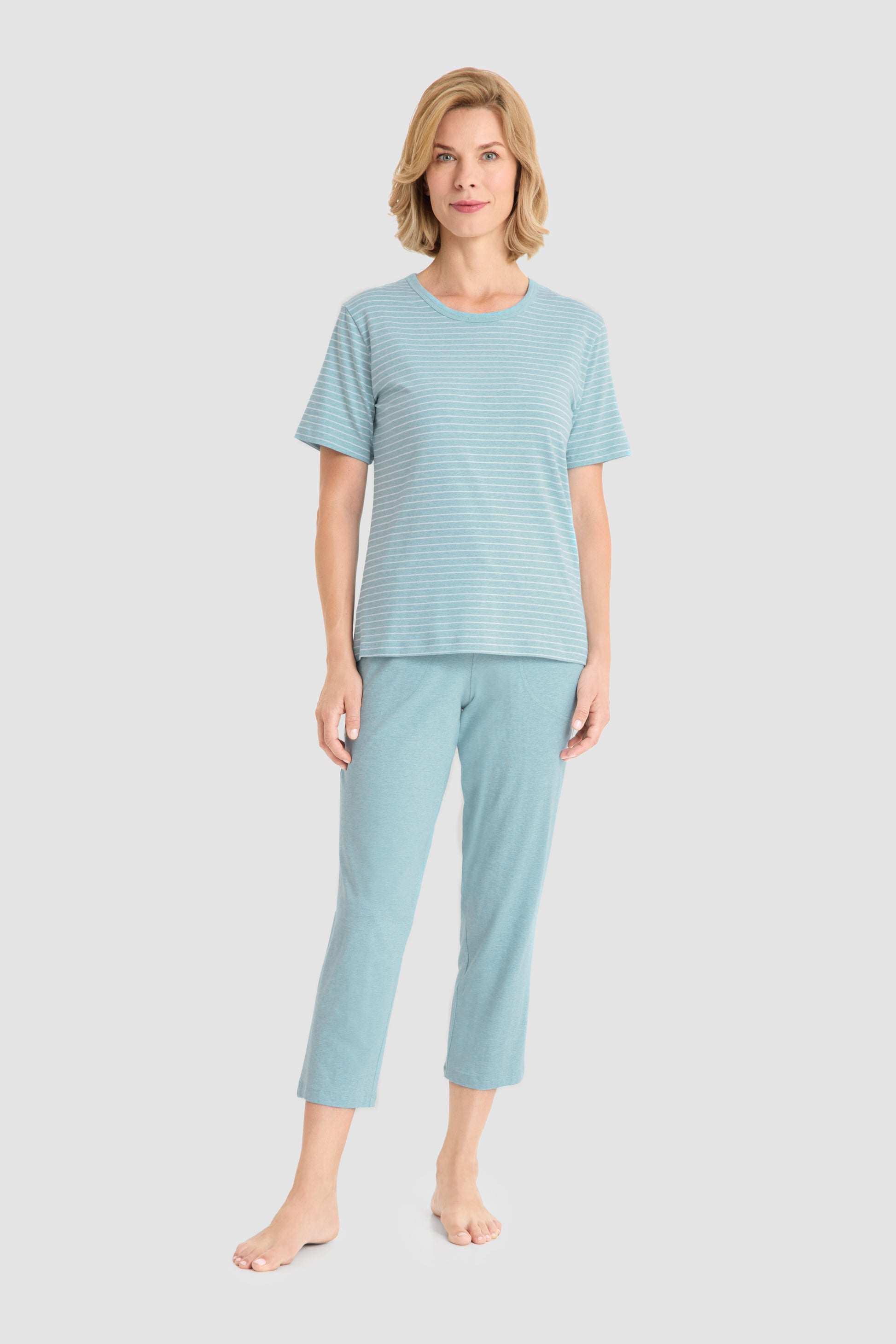 Frontalbild von Rösch 7/8-Pyjama, Kurzarm