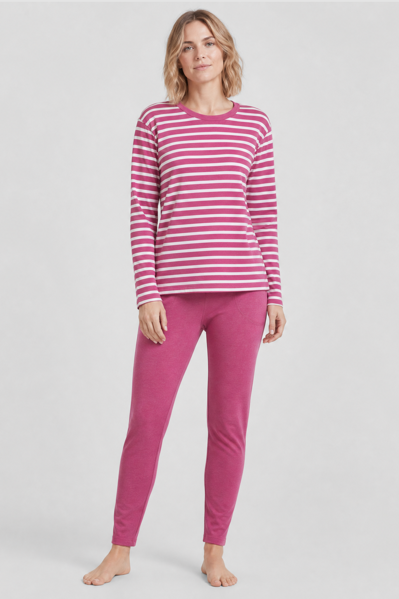 Frontalbild von Rösch Pyjama Lang, Langarm