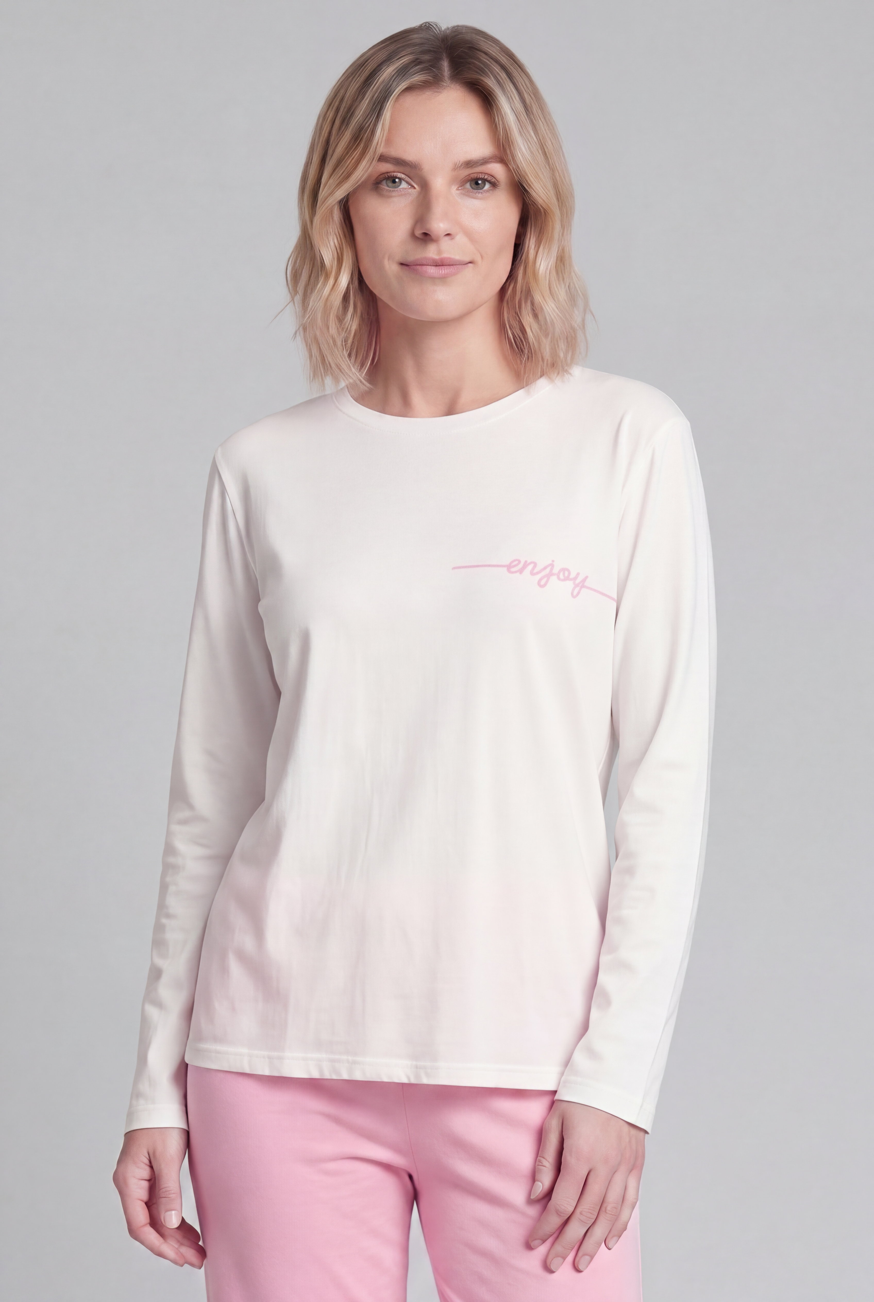 Rösch Chemise manches longues, imprimé Enjoy Crème