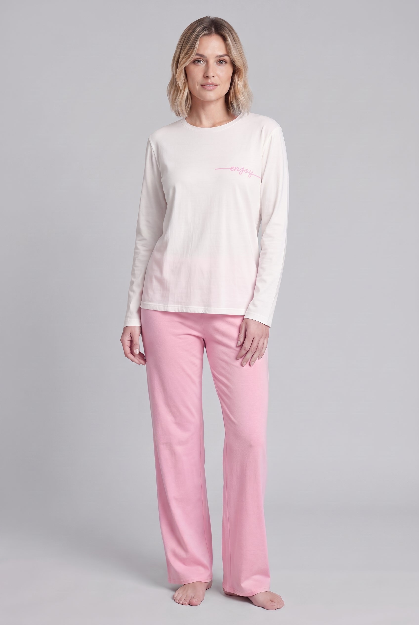 Rösch Chemise manches longues, imprimé Enjoy Crème
