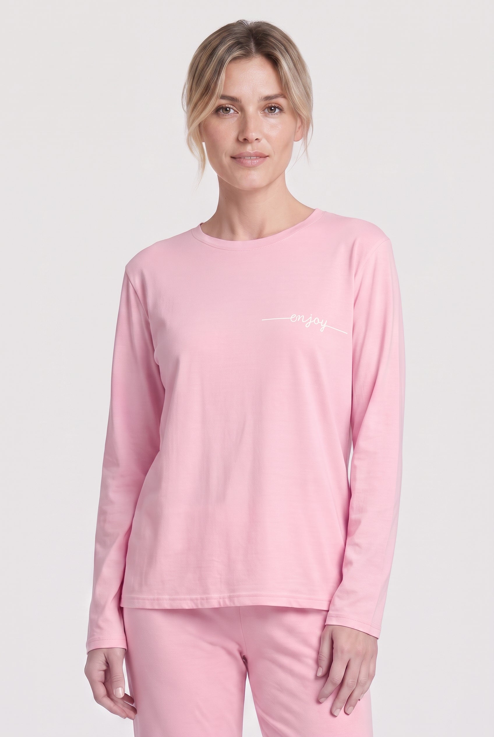 Rösch T-shirt manches longues, imprimé Enjoy rose