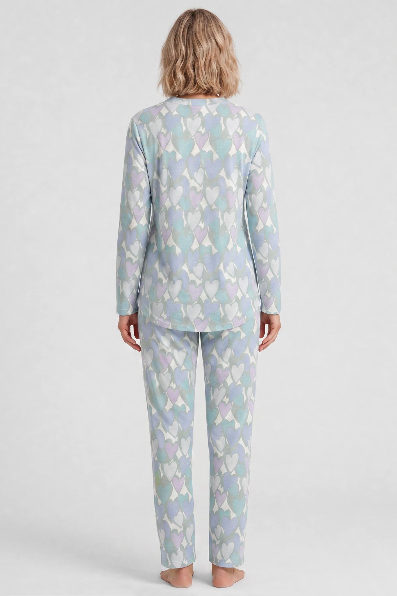 Rückansicht von Rösch Pyjama Lang, Langarm