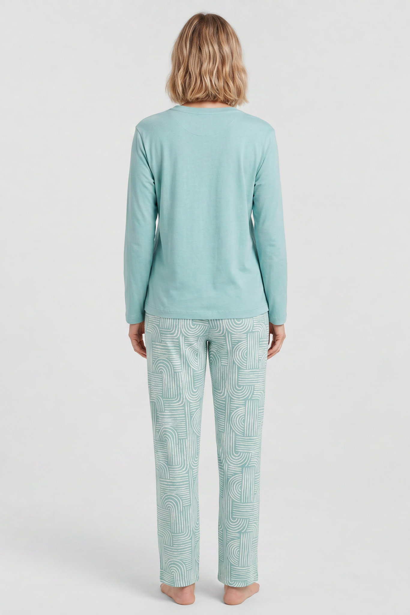 Rückansicht von Rösch Pyjama Lang, Langarm