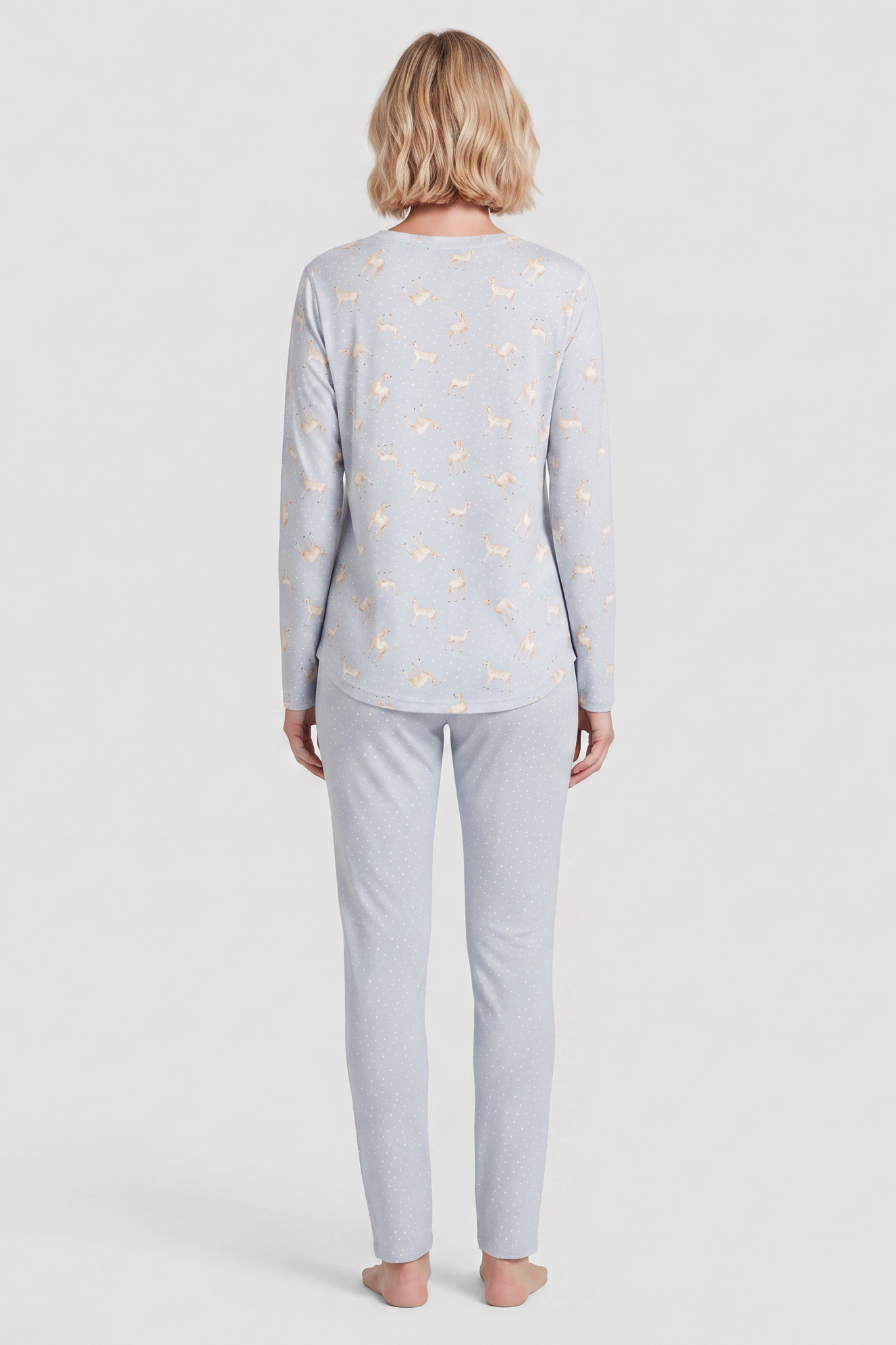 Rückansicht von Rösch Pyjama Lang, Langarm