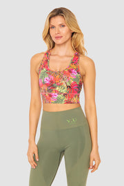 Frontalbild von Y.U Yoga Bustier Sport-BH Mix & Match recycled Polyamid/Elasthan