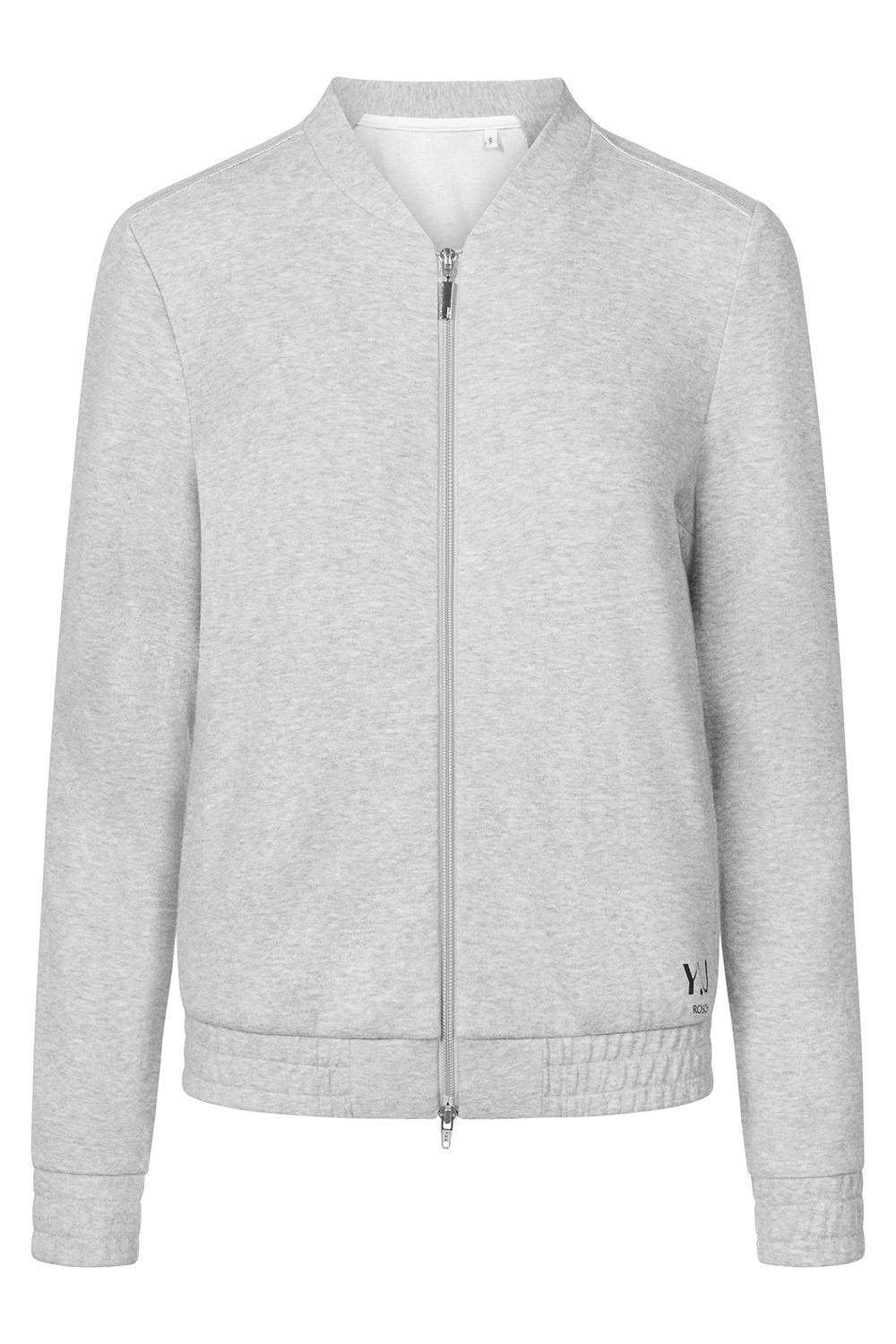 Hollowbild von Y.U Yoga Sweatjacke in Grau Loungewear Mix & Match Baumwolle/recycled Polyamid