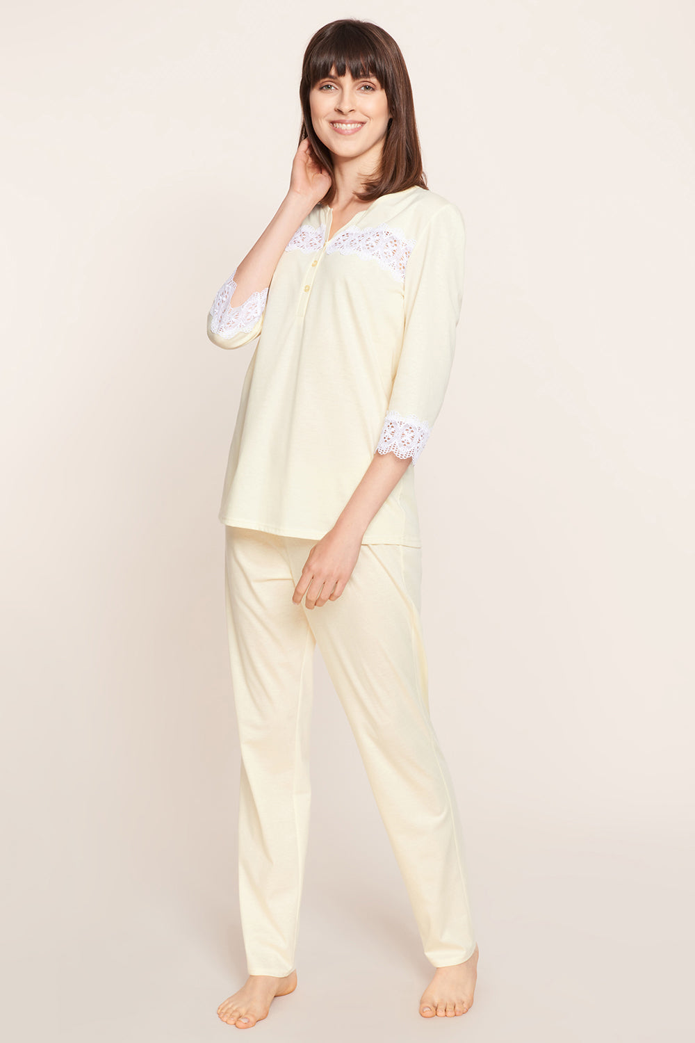 Frontalbild von Rösch Pyjama 3/4-Arm