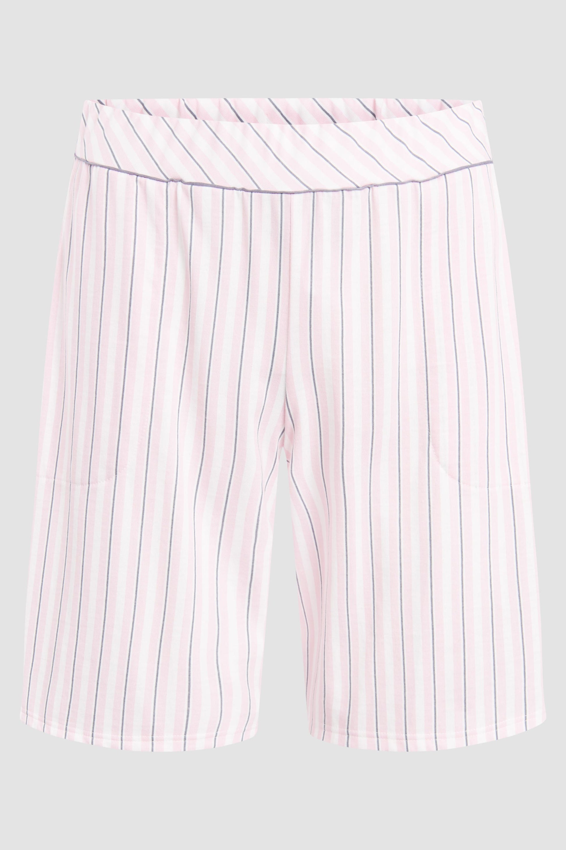 Hollowbild von Basic Bermuda im Streifendruck Rosa-Grau