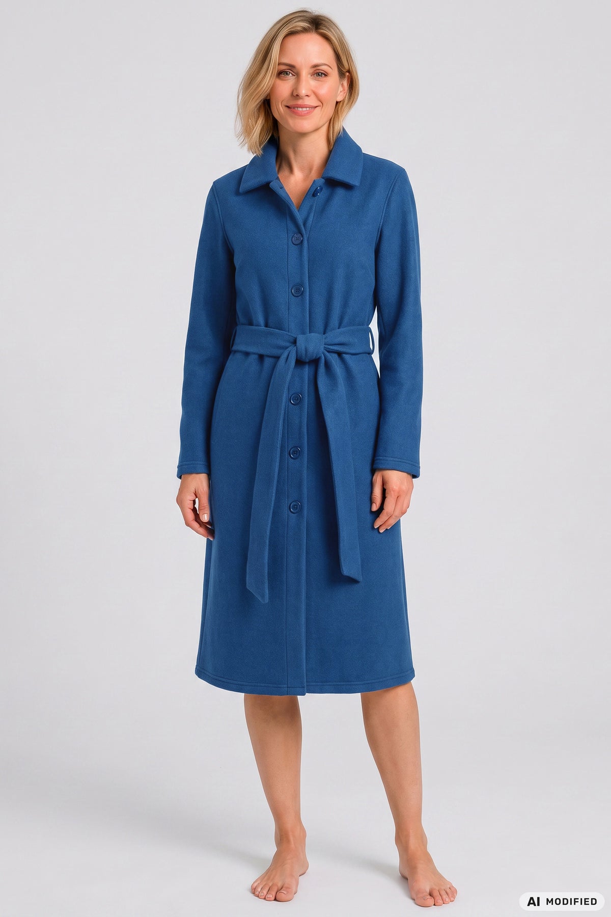 Rösch Mantel, Fleece Blau