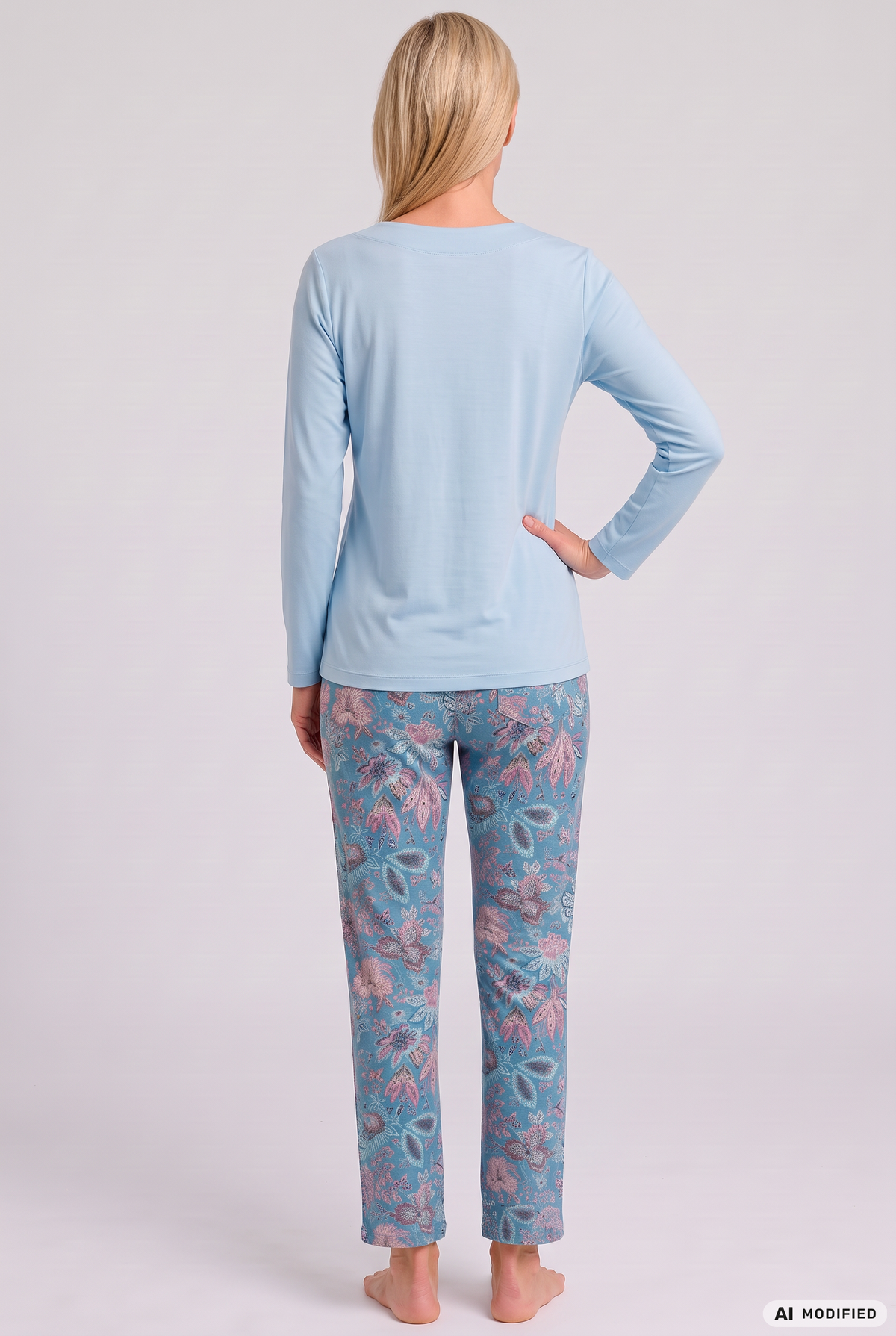 Rösch Pyjama Lang mit ornamentalem Druck