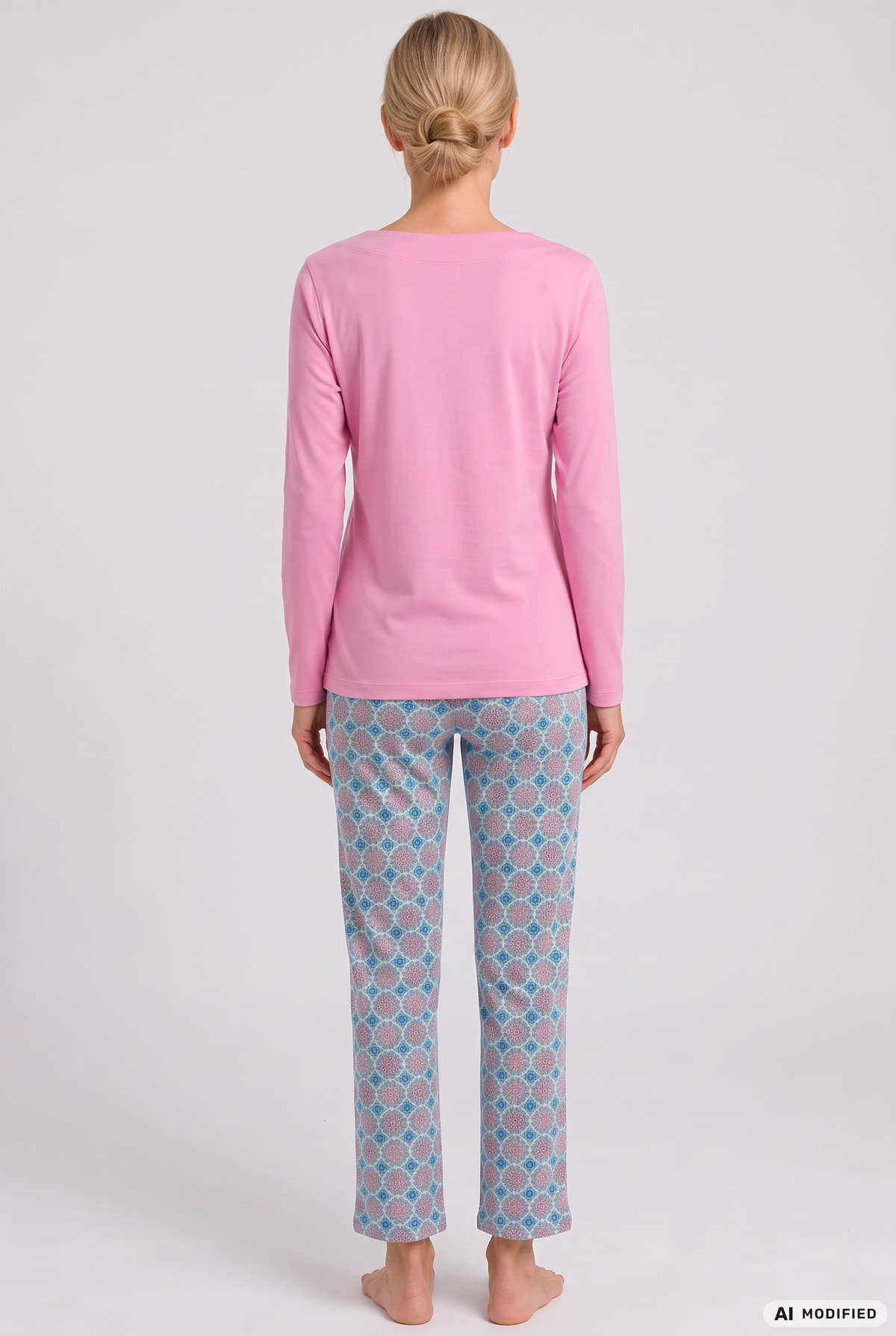 Rösch Pyjama Lang mit ornamentalem Druck