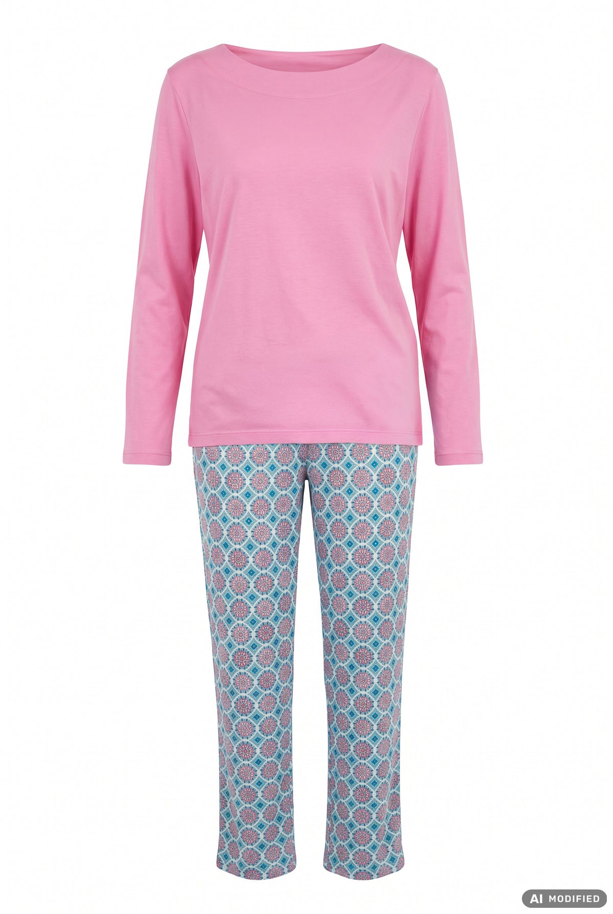 Rösch Pyjama Lang mit ornamentalem Druck