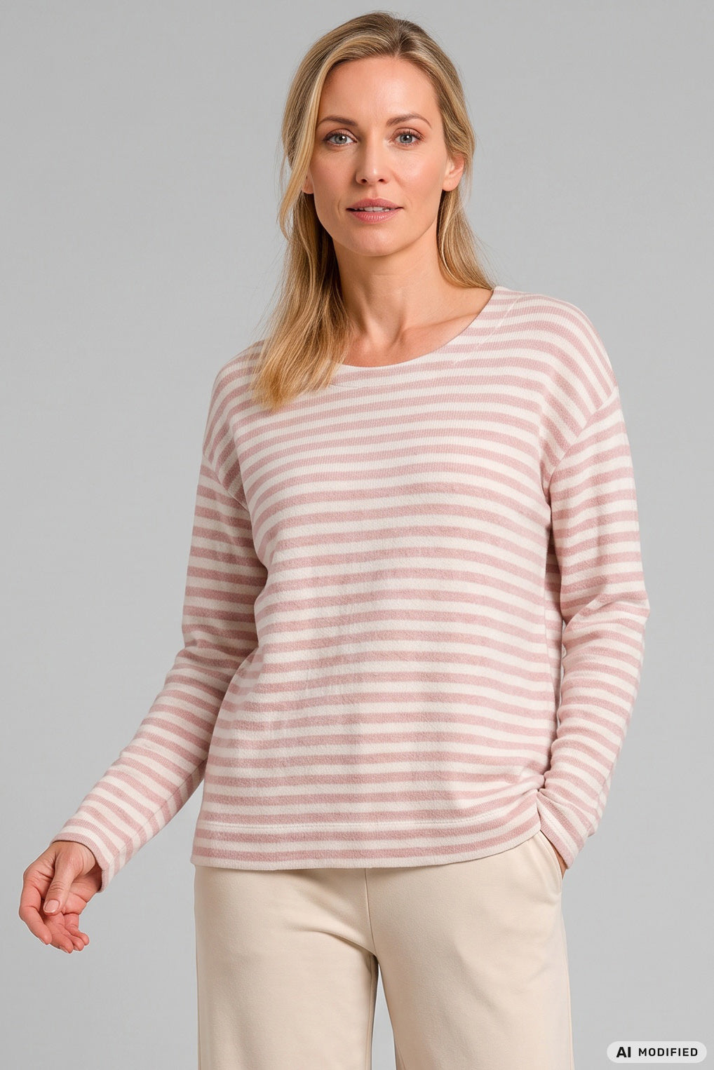 Rösch Shirt Langarm, Strick mit Streifenmuster