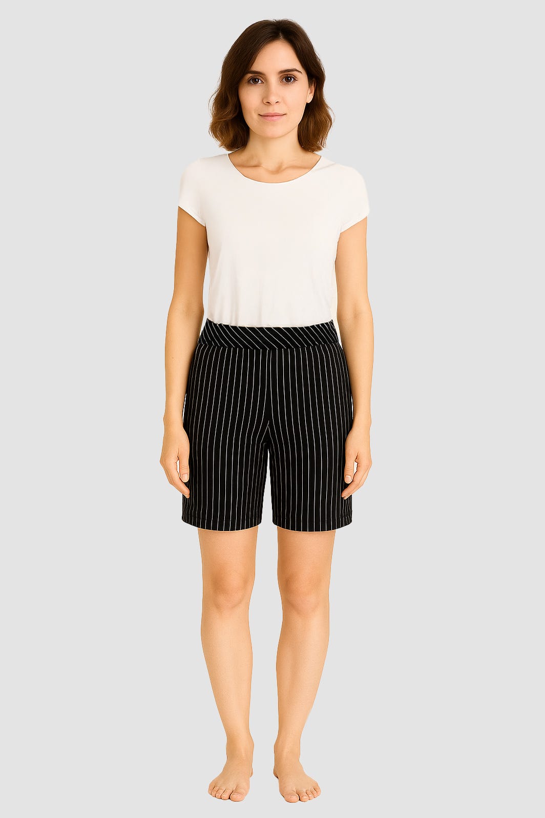 Rückansicht von Bermuda mit Musterung 100% Baumwolle