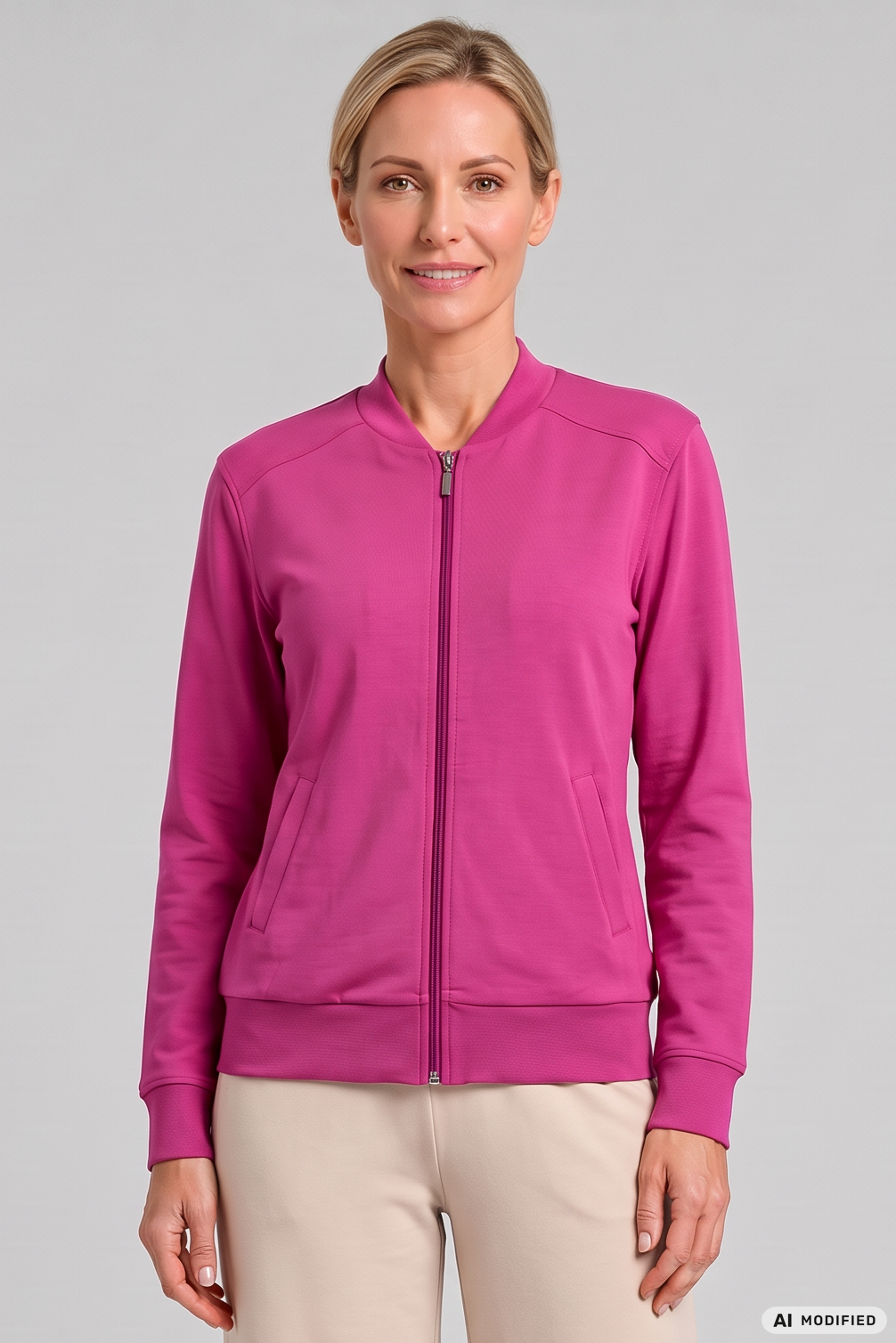 Rösch Loungejacke, Pink im College-Stil