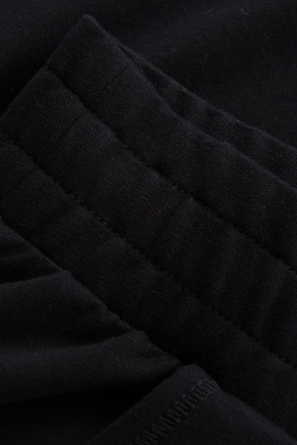 Detailbild 3 von 7/8-Hose mit weitem Bein Culotte-Stil Elastisch Schwarz Materialmix