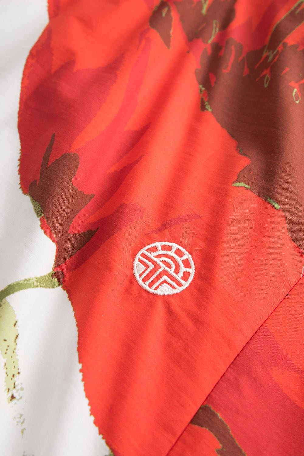 Detailbild 2 von Morgenmantel im extravaganten Mohn-Druck Frottee-Futter 100% Baumwolle