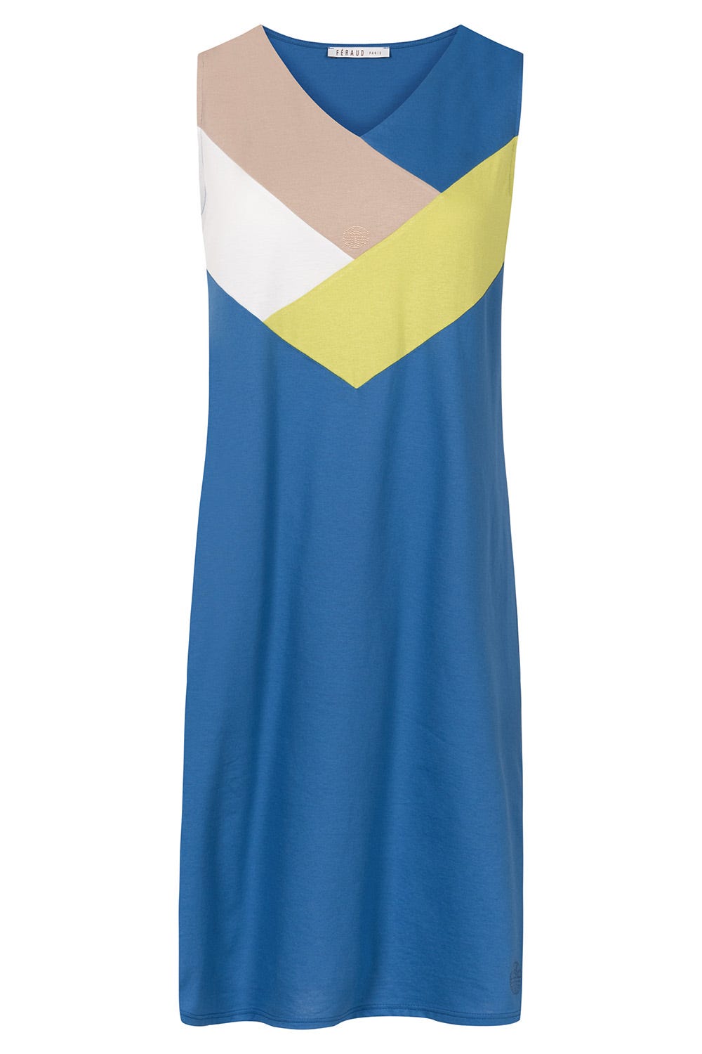 Hollowbild von Nachtkleid mit Colourblocking-Effekt Ärmellos 100% Baumwolle