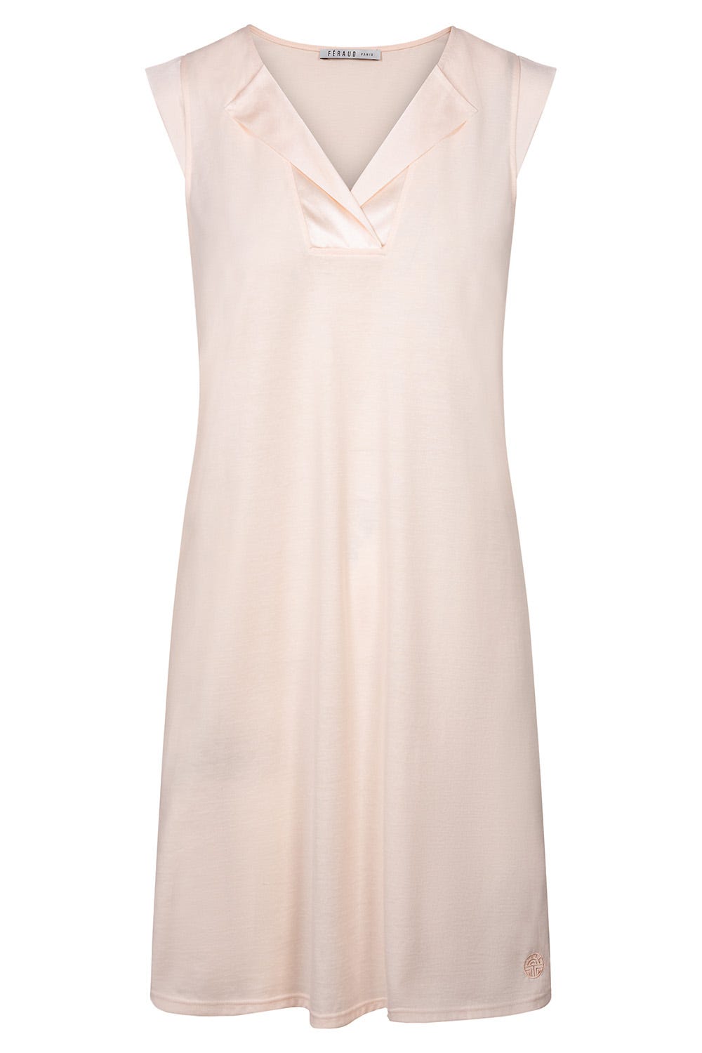 Hollowbild von Nachtkleid mit Revers in Webseide Elegant Baumwolle/Modal