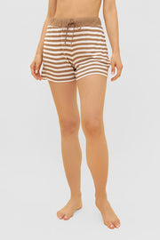 Frontalbild von Shorts im Strick-Ringel Kordelzug Sommerlich Viskose/Polyacryl