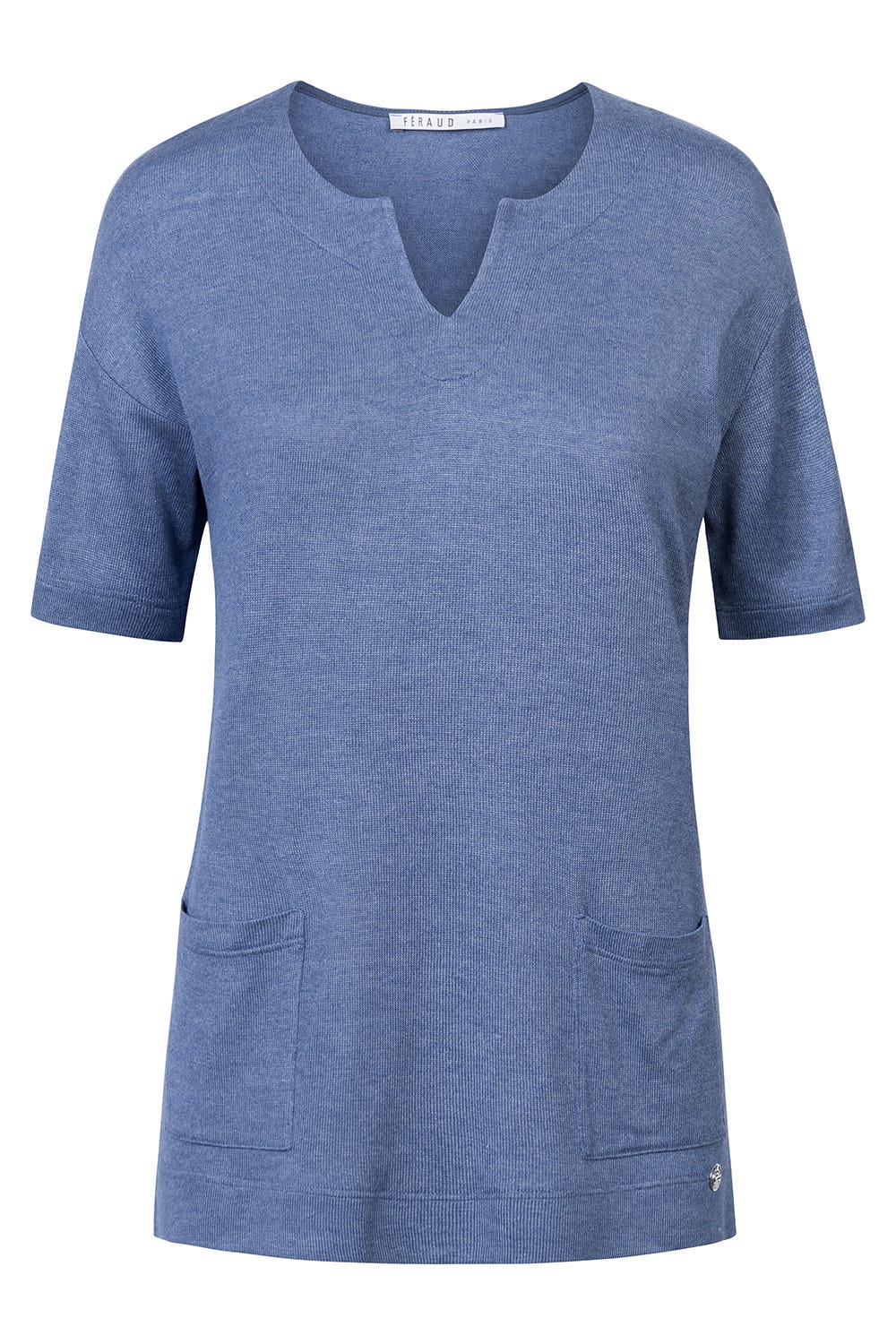 Hollowbild von Shirt aus sommerlichem Strick Taschen Luftig Viskose/Polyacryl