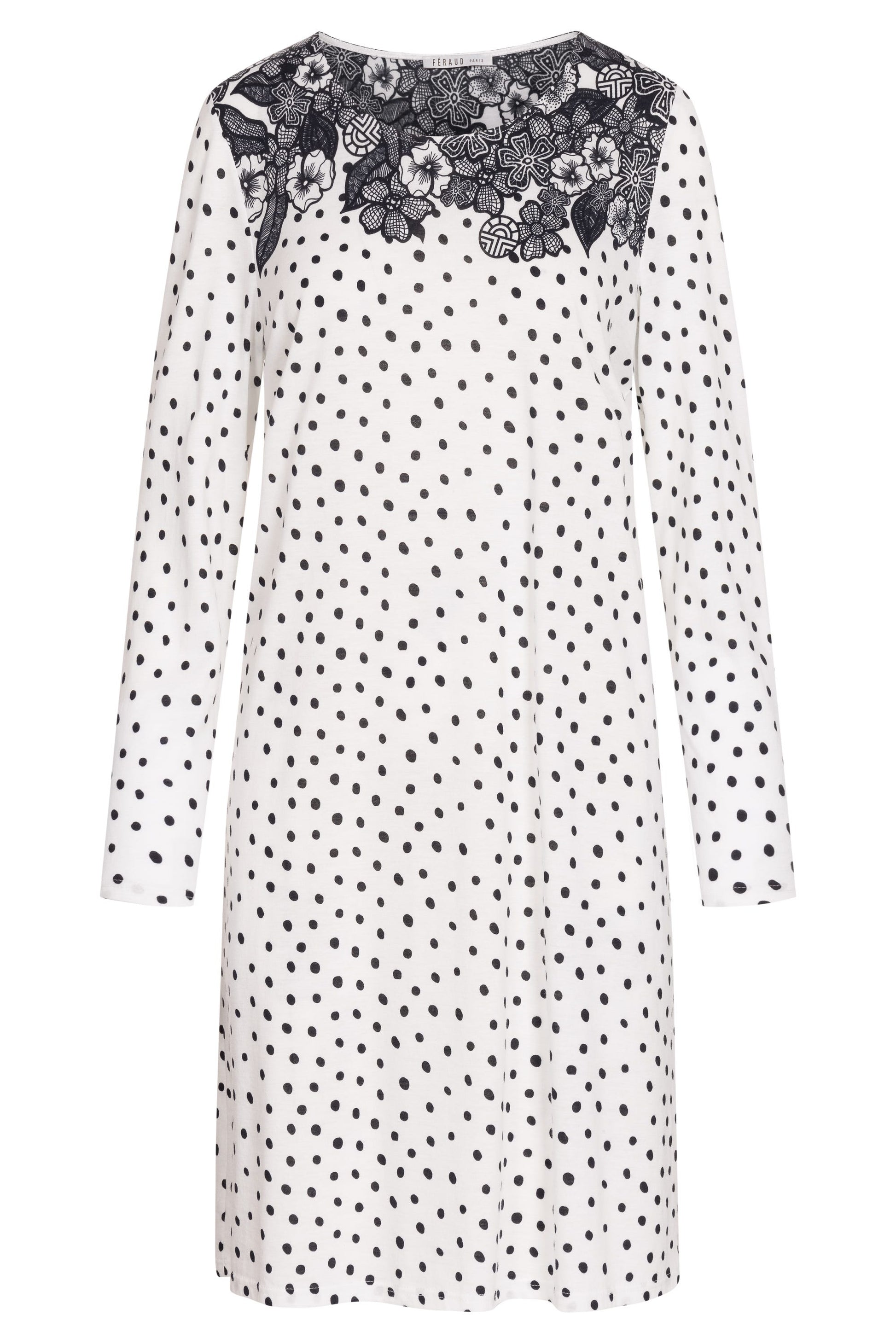 Hollowbild von Nachthemd im Tupfen-Blüten-Druck Baumwolle/Modal