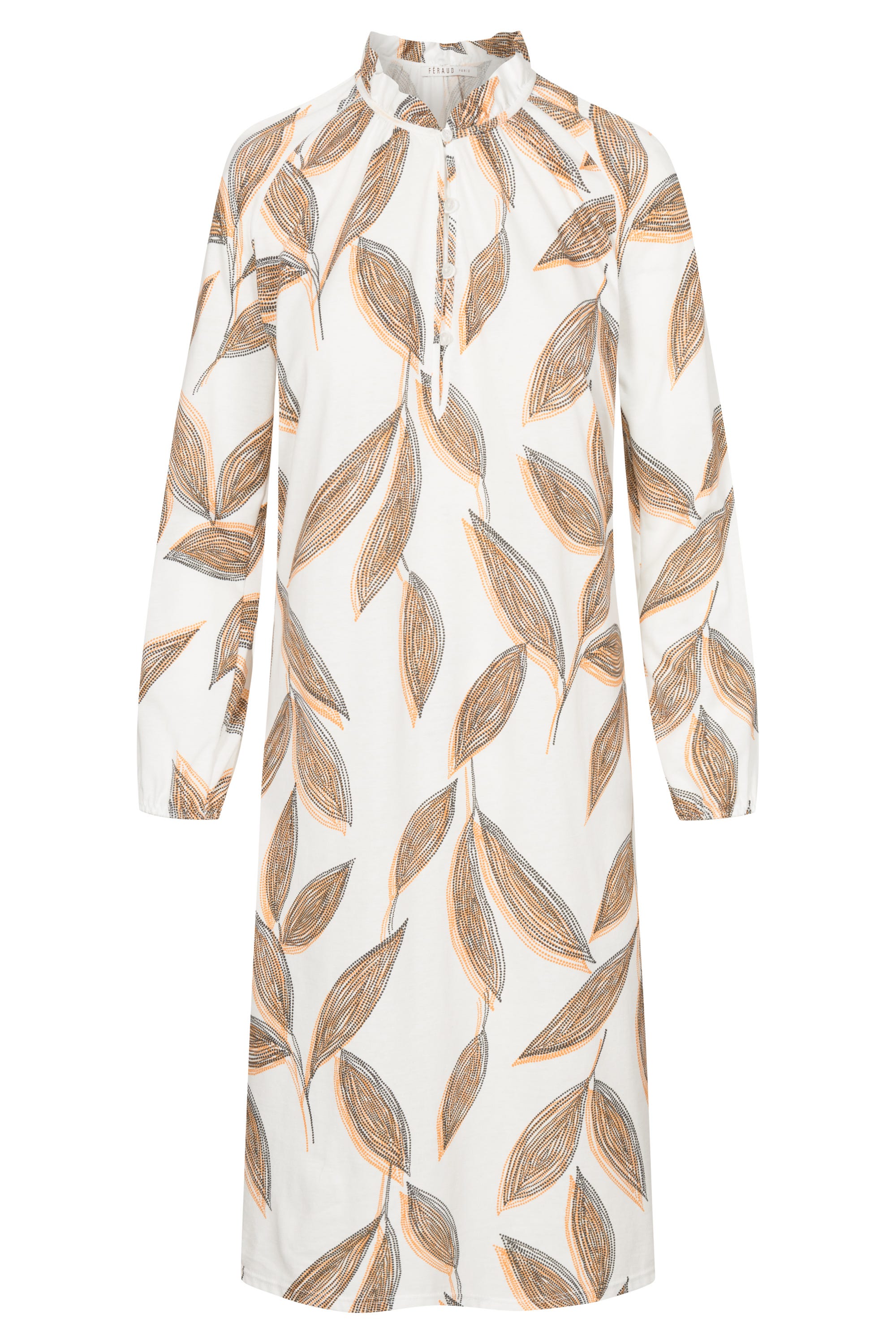 Hollowbild von Nachthemd im getupften Blätter-Druck 100% Baumwolle