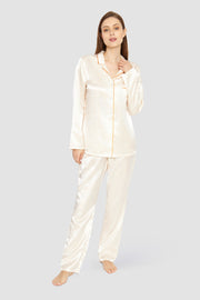 Frontalbild von Pyjama im Herrenstil Satin Polyester/Baumwolle