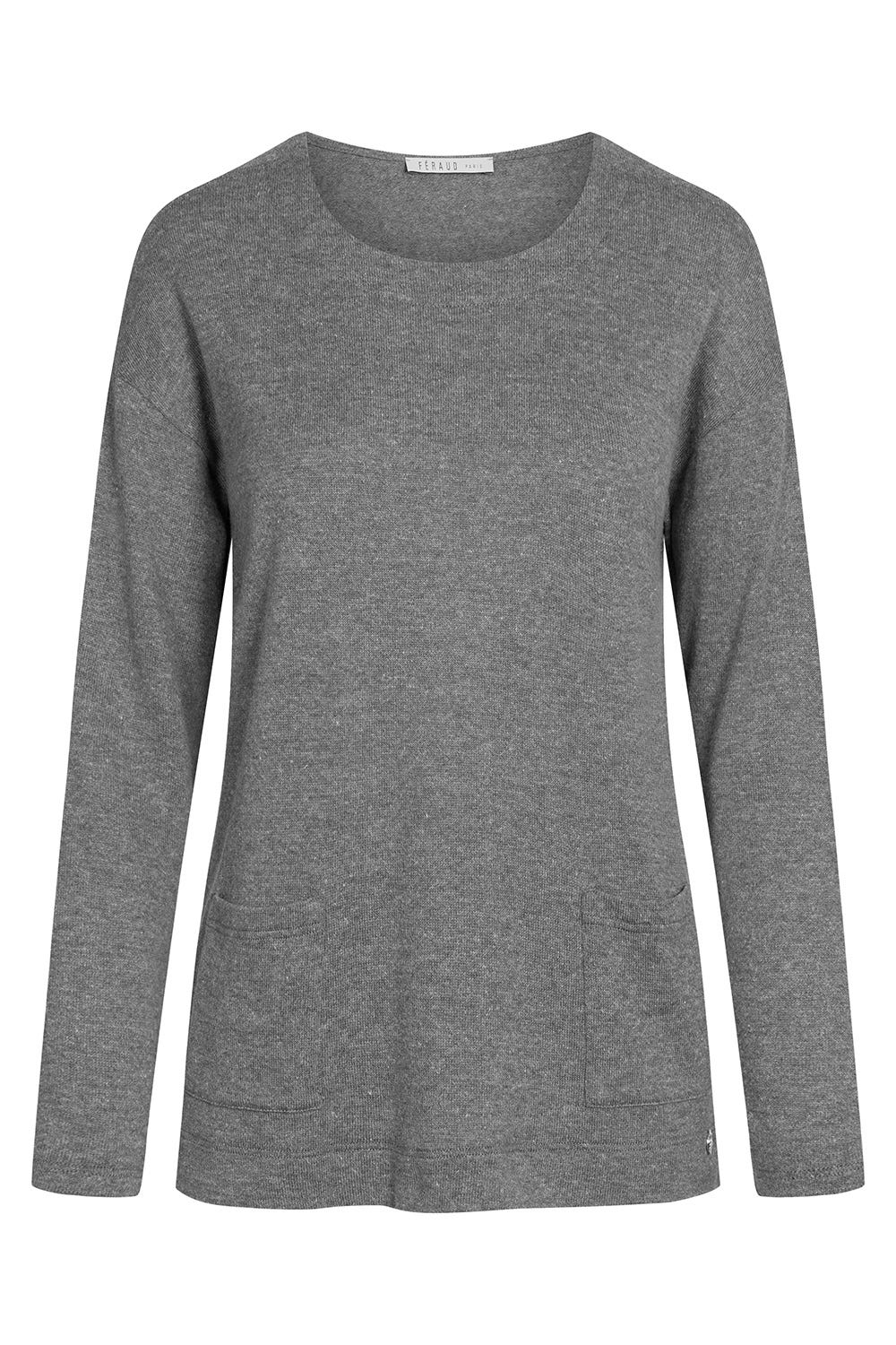 Hollowbild von Shirt mit aufgesetzten Taschen Melange Baumwolle/Polyacryl