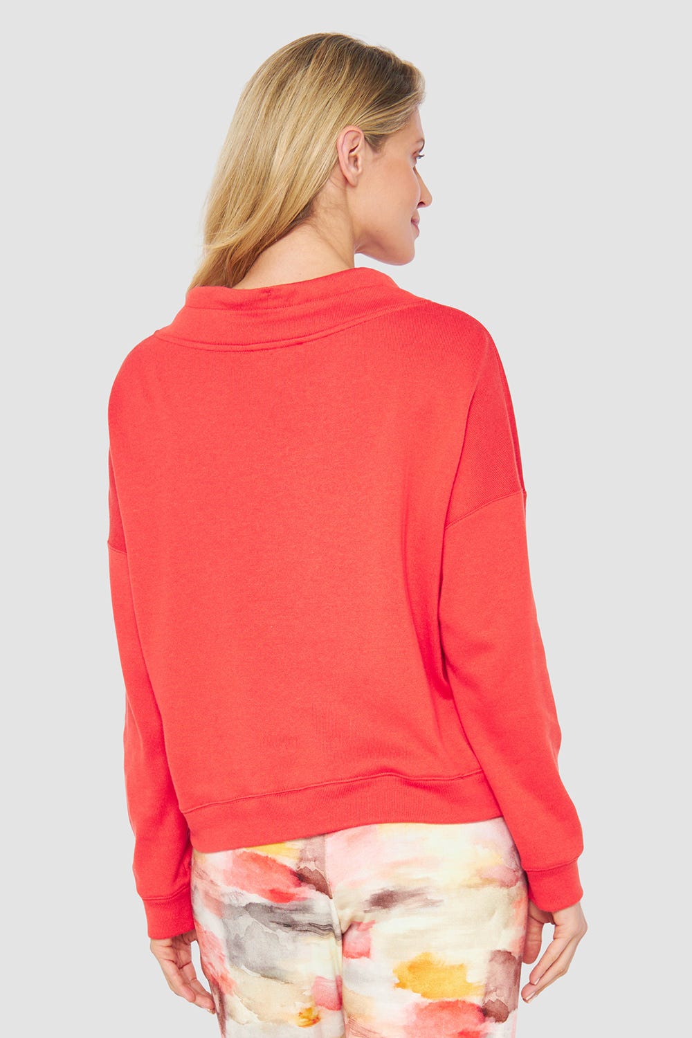 Rückansicht von Shirt mit weichem Kragen Strick Baumwolle/Polyacryl