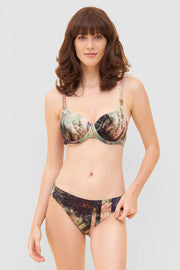 Frontalbild von Bikini im aufregenden Palmen-Druck Raffungen Polyamid/Elasthan