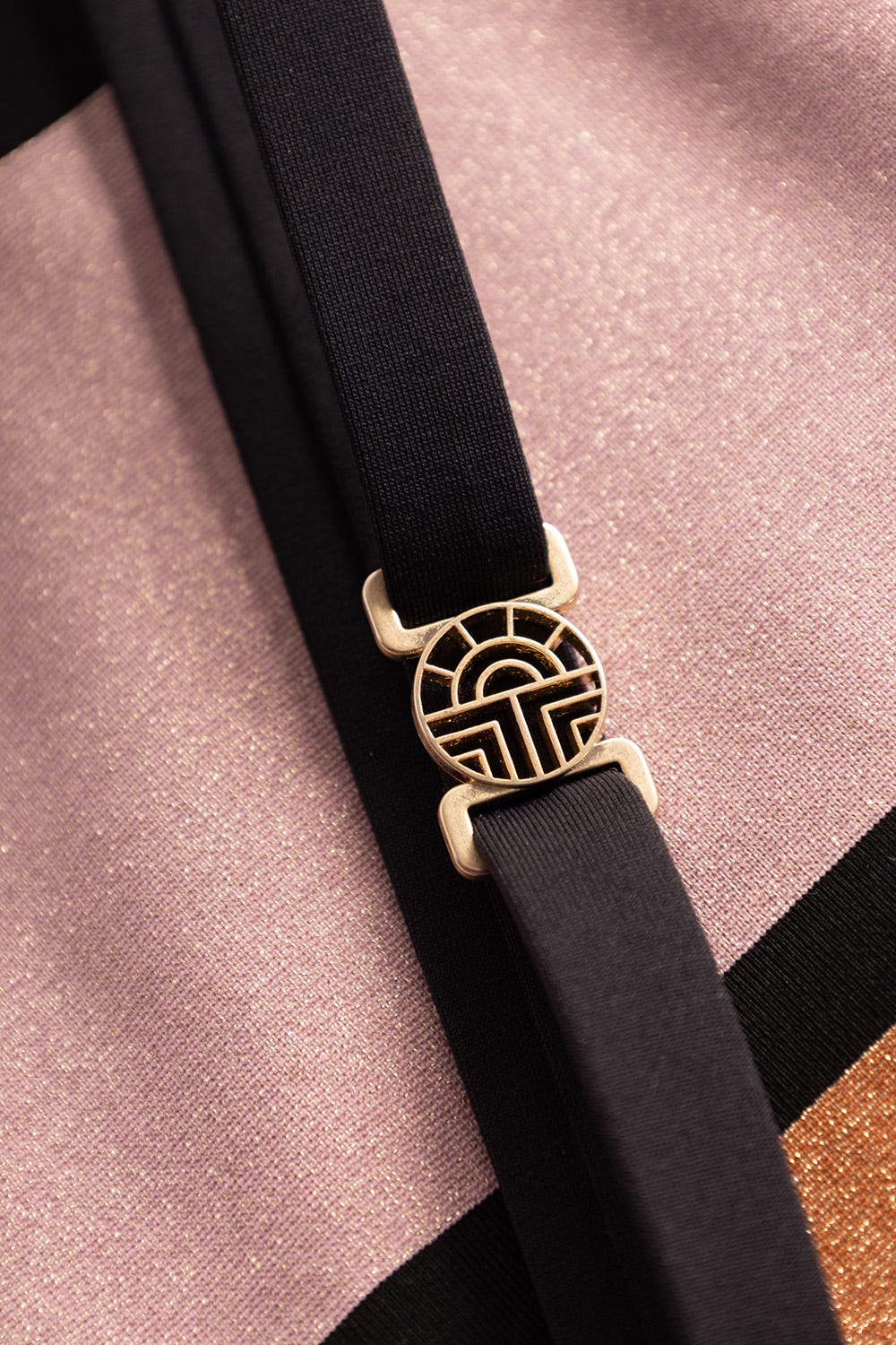 Detailbild 1 von Bikini im Ringel-Druck mit Schimmer-Effekt Materialmix