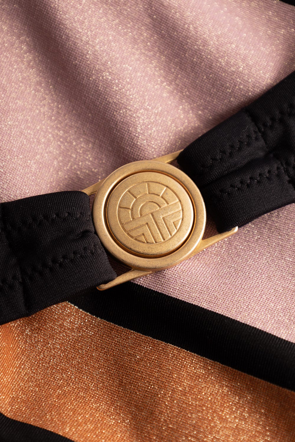 Detailbild 2 von Bikini im Ringel-Druck mit Schimmer-Effekt Materialmix