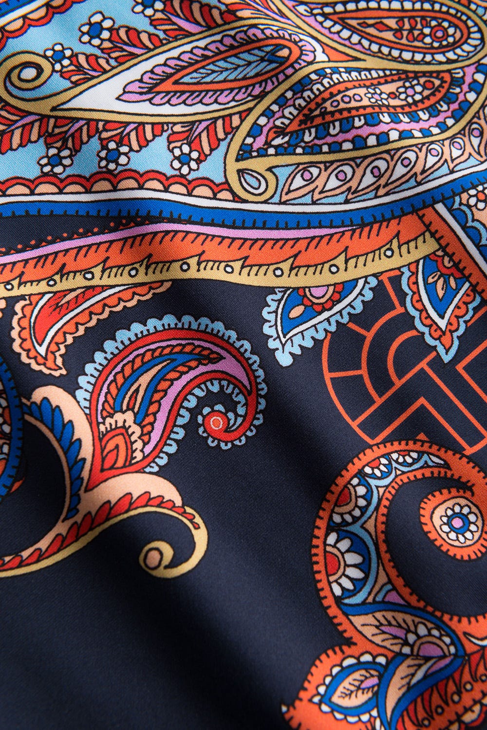 Detailbild 3 von Badeanzug im Paisley-Design Blau V-Ausschnitt Polyamid/Elasthan